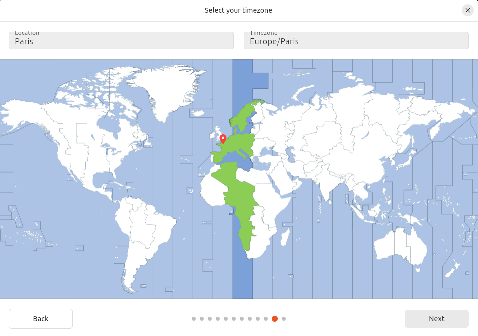 Select your timezone