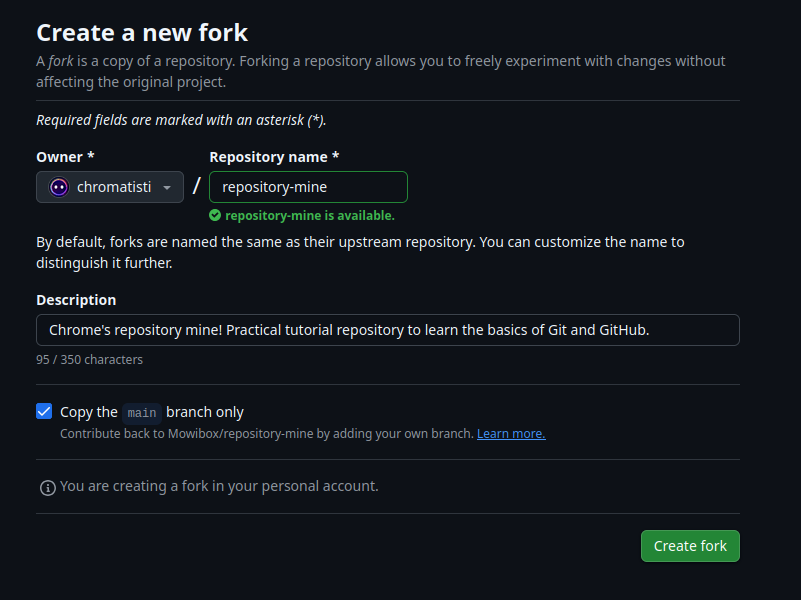 Fork informations