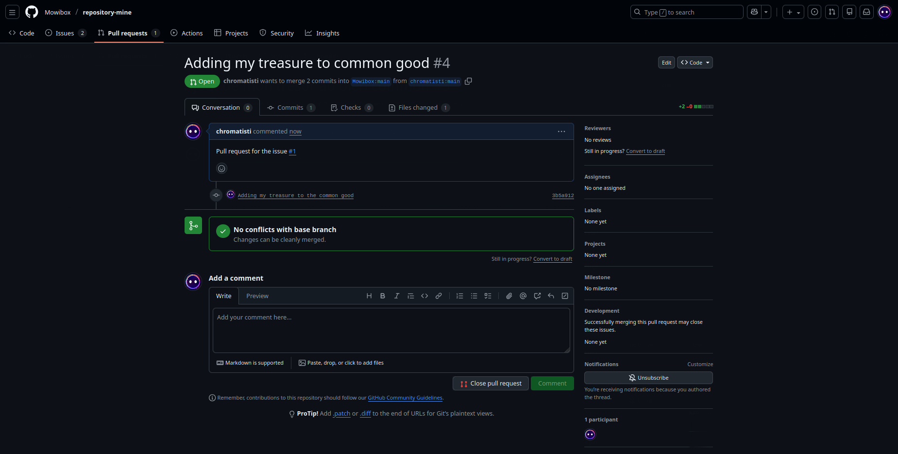 Pull request pending