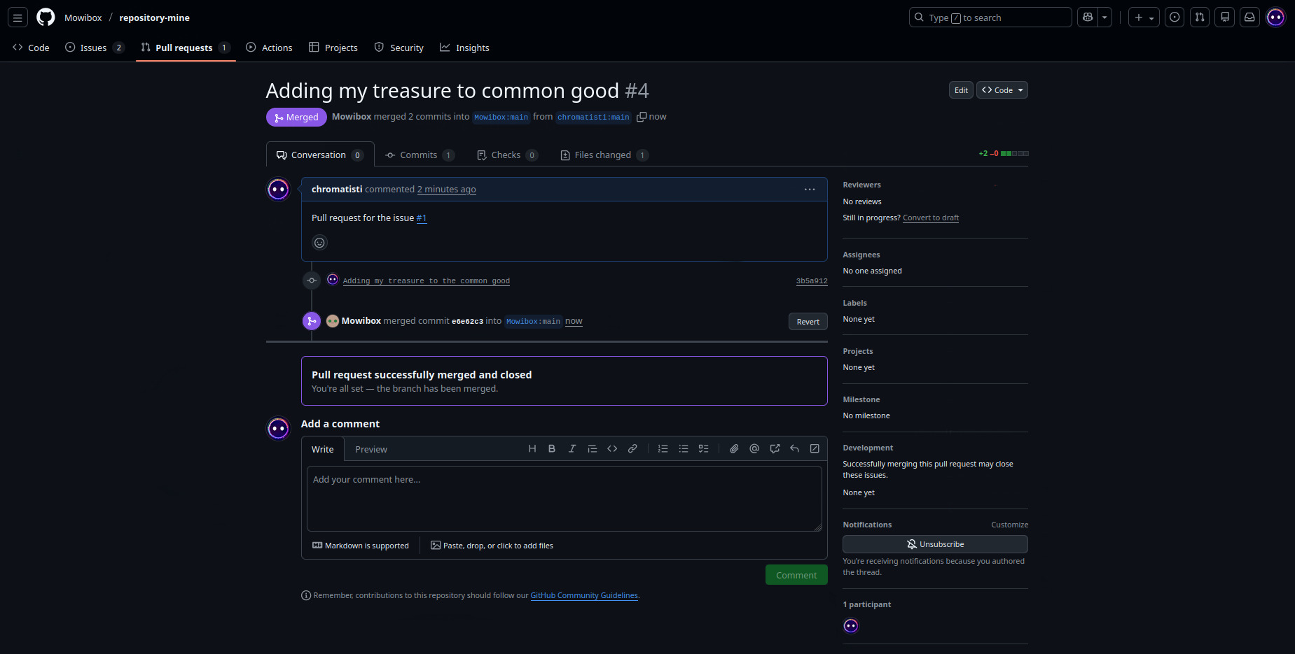 Accepted pull request