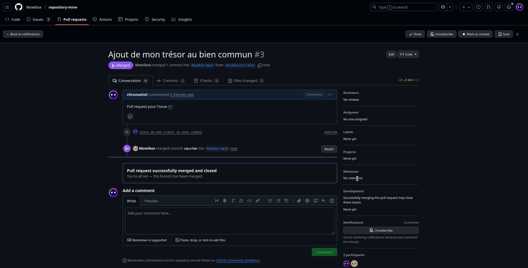 Accepted pull request