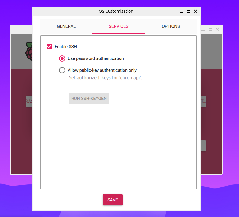 Enabling SSH