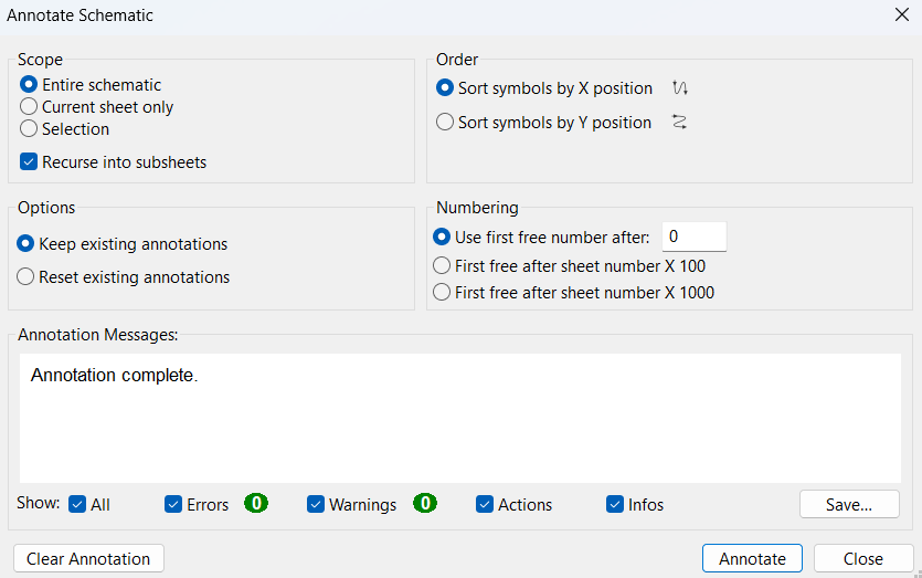 Annotate component window